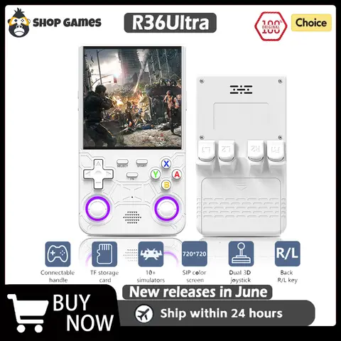 2025 R36 Ultra Open Source R36S Video Game Console Linux System 4.0 Inch IPS Screen  Portable Pocket Video Player 64G best Games
