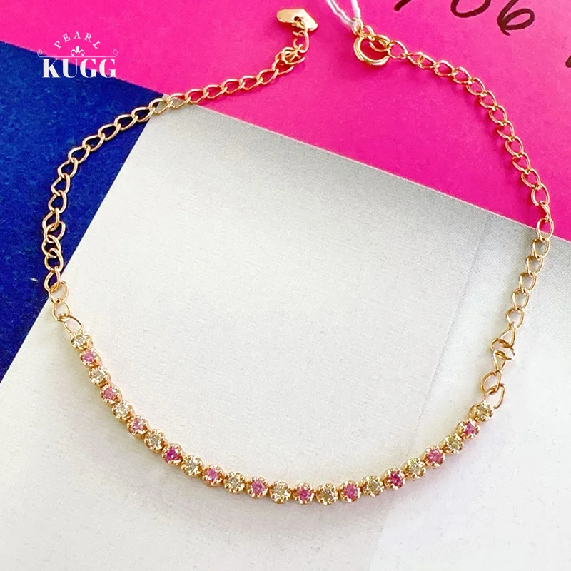 KUGG 100% 18K Yellow Gold Bracelet Luxury Vintage Style Shiny Diamond Natural Color Sapphire Bracelet for Women Fine Jewelry
KUGG 100% 18K Yellow Gold Bracelet Luxury Vintage Style Shiny Diamond Natural Color Sapphire Bracelet for Women Fine Jewelry