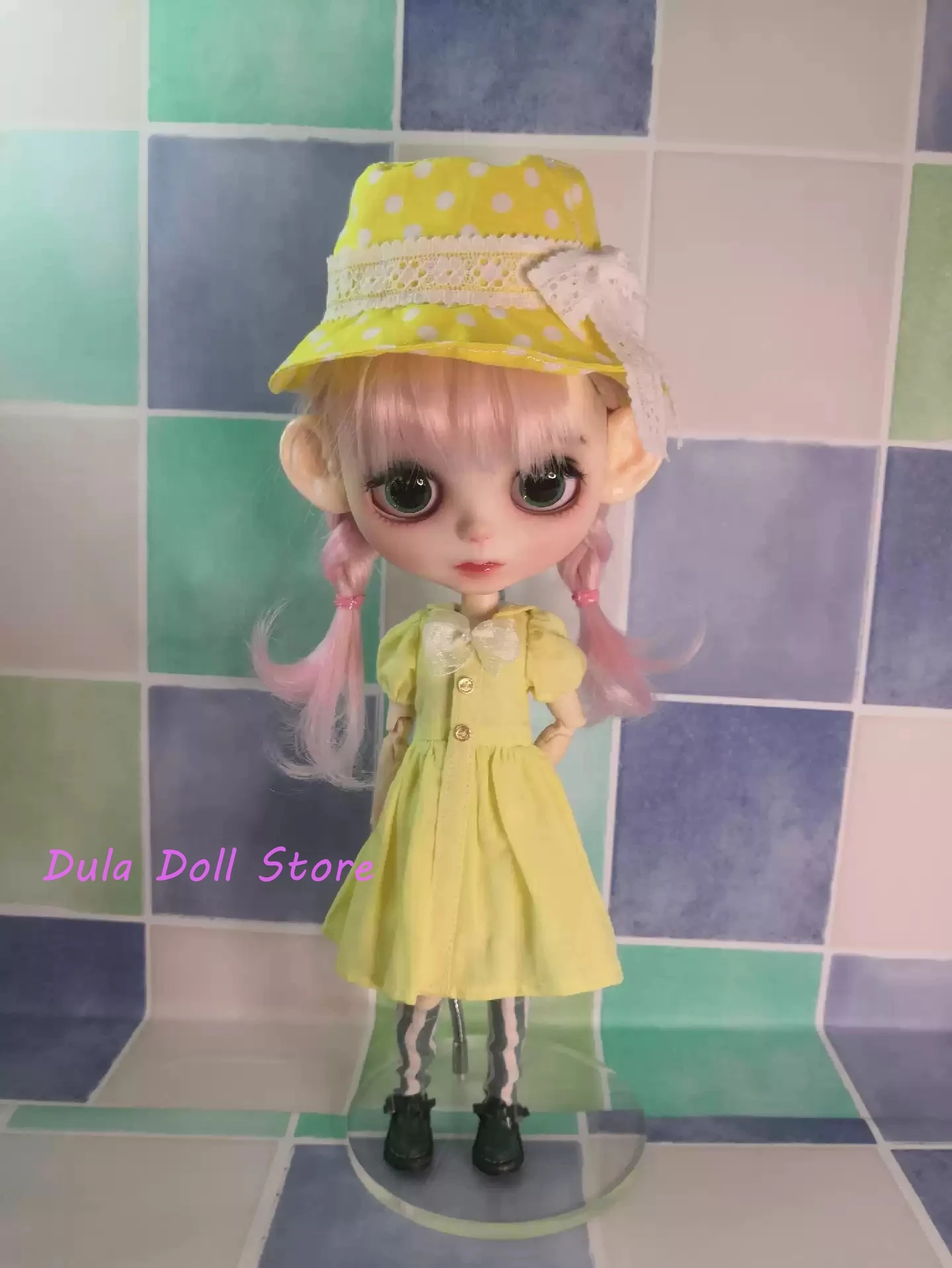 Dula Doll Clothes Dress Yellow hat set Blythe ob24 ob22 Azone Licca ICY JerryB 1/6 Bjd Doll Accessories
Dula Doll Clothes Dress Yellow hat set Blythe ob24 ob22 Azone Licca ICY JerryB 1/6 Bjd Doll Accessories