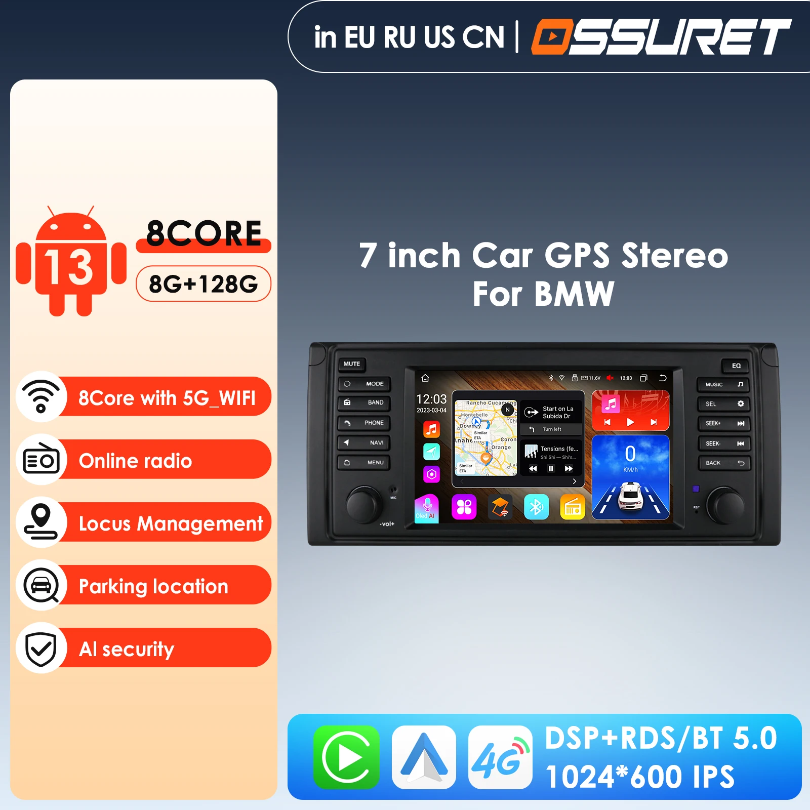 Carplay 4G 7'' 7862 AI System 2Din Android Car Radio Multimedia Video Player for BMW 5 Series E39 X5 E53 M5 Navi RDS Stereo GPS
Carplay 4G 7'' 7862 AI System 2Din Android Car Radio Multimedia Video Player for BMW 5 Series E39 X5 E53 M5 Navi RDS Stereo GPS