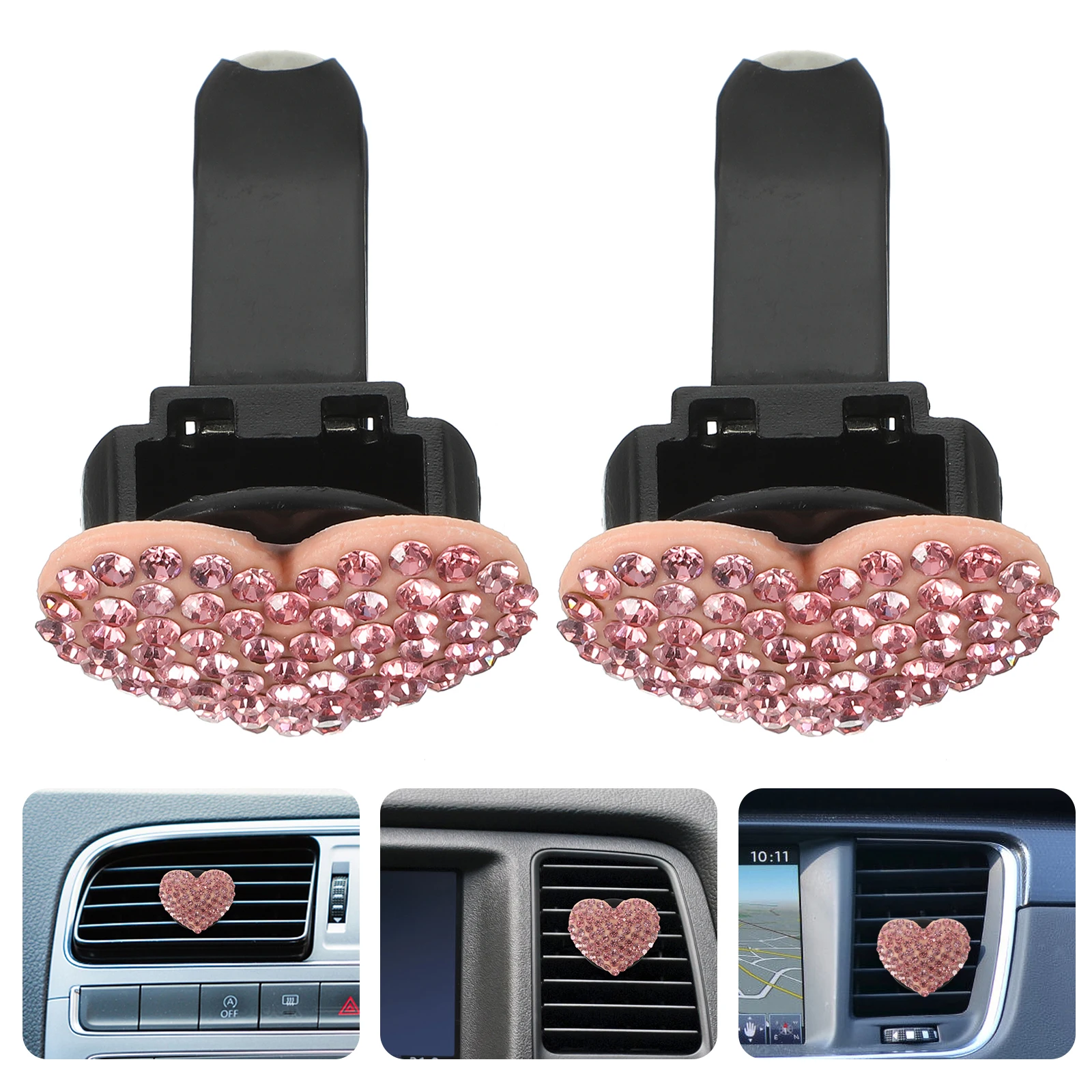 2 Pcs Heart Shaped Car Air Freshener Vent Clips Pink Diamond Aromatherapy Dashboard Decorations Car Interior Accessories
2 Pcs Heart Shaped Car Air Freshener Vent Clips Pink Diamond Aromatherapy Dashboard Decorations Car Interior Accessories