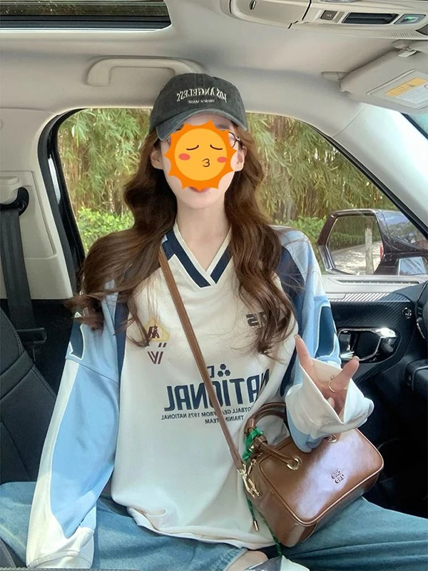 plus Size 300 Pou College Sle Loose Fit Long Sve V Ne Sweatirt Women's plus Size Autumn Top American INS Streetwear
plus Size 300 Pou College Sle Loose Fit Long Sve V Ne Sweatirt Women's plus Size Autumn Top American INS Streetwear