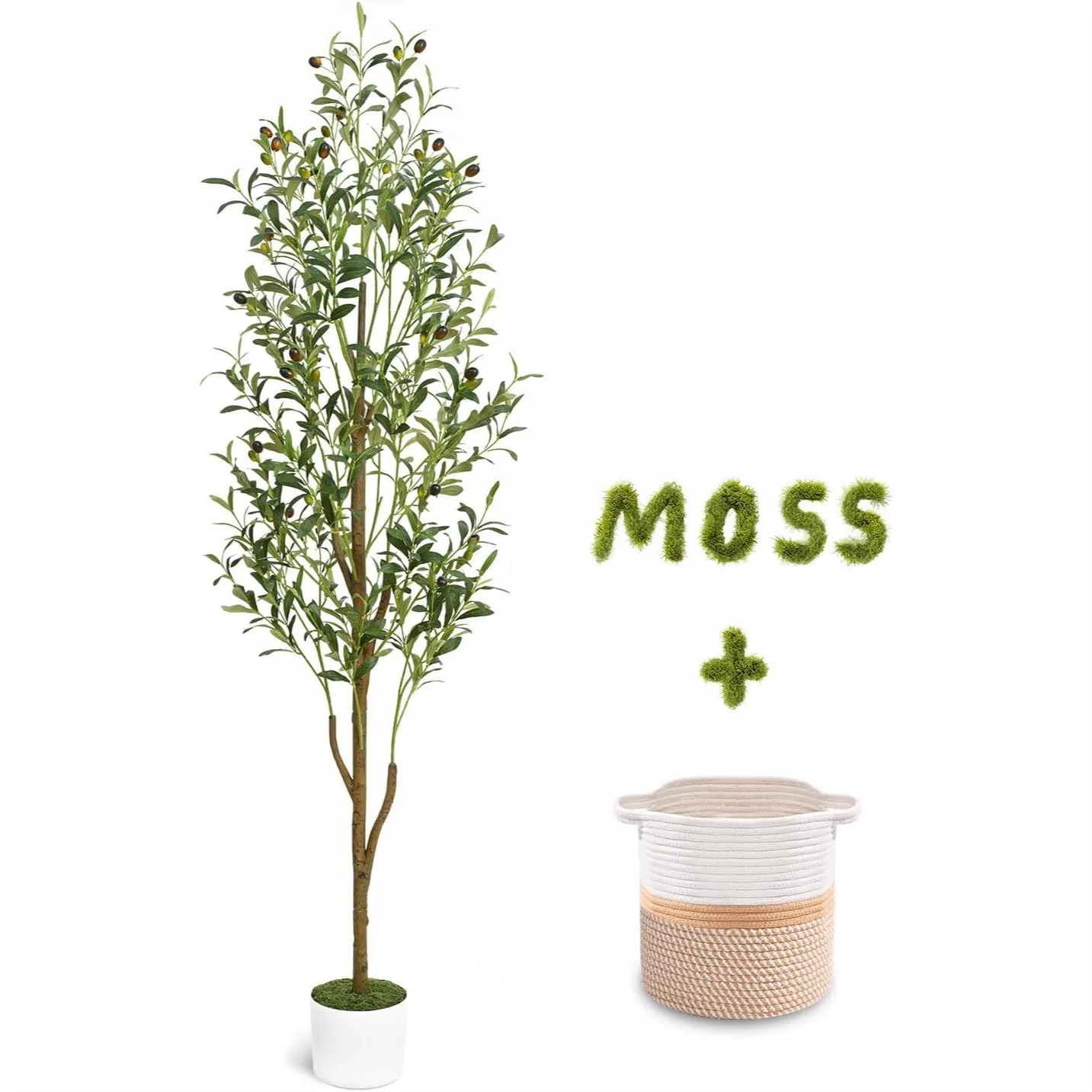Artificial Olive Tree 6FT Tall Faux Plant with Planter Basket, Realistic Fruits for Indoor Home Decor
Artificial Olive Tree 6FT Tall Faux Plant with Planter Basket, Realistic Fruits for Indoor Home Decor