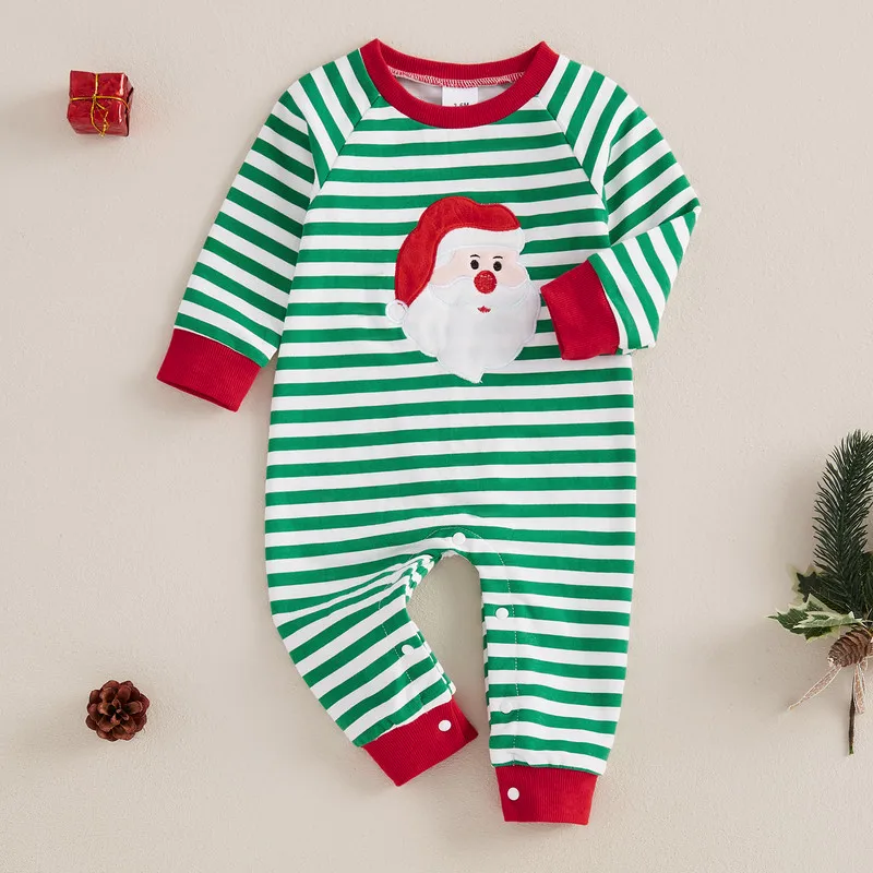 0 to 18 Months Christmas Baby Boy Girl Romper Striped Santa Claus Embroidery Long Sleeve Full Length Sweatshirt Jumpsuit
0 to 18 Months Christmas Baby Boy Girl Romper Striped Santa Claus Embroidery Long Sleeve Full Length Sweatshirt Jumpsuit