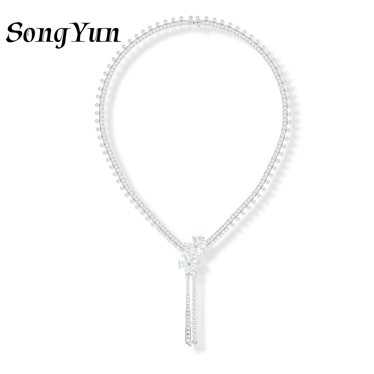 SY Luxury Jewelry 925 Sterling Silver Flower Pendant Necklace Tassel Necklaces White HCD Gemstons Party Dress Wedding Accessory
SY Luxury Jewelry 925 Sterling Silver Flower Pendant Necklace Tassel Necklaces White HCD Gemstons Party Dress Wedding Accessory