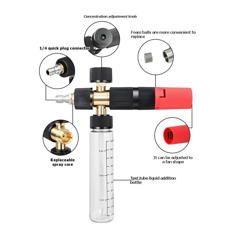 Mini Foam Cannon Pressure Washer Gun With Dual Connector Accessory, No Dilution Required In Stainless Steel Design
Mini Foam Cannon Pressure Washer Gun With Dual Connector Accessory, No Dilution Required In Stainless Steel Design