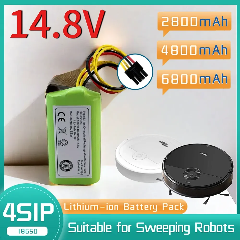 18650 4S1P Lithium-ion Battery Pack 14.8V 2800/4800/6800mAh Suitable for Sweeping Robots Battery Replacement
18650 4S1P Lithium-ion Battery Pack 14.8V 2800/4800/6800mAh Suitable for Sweeping Robots Battery Replacement