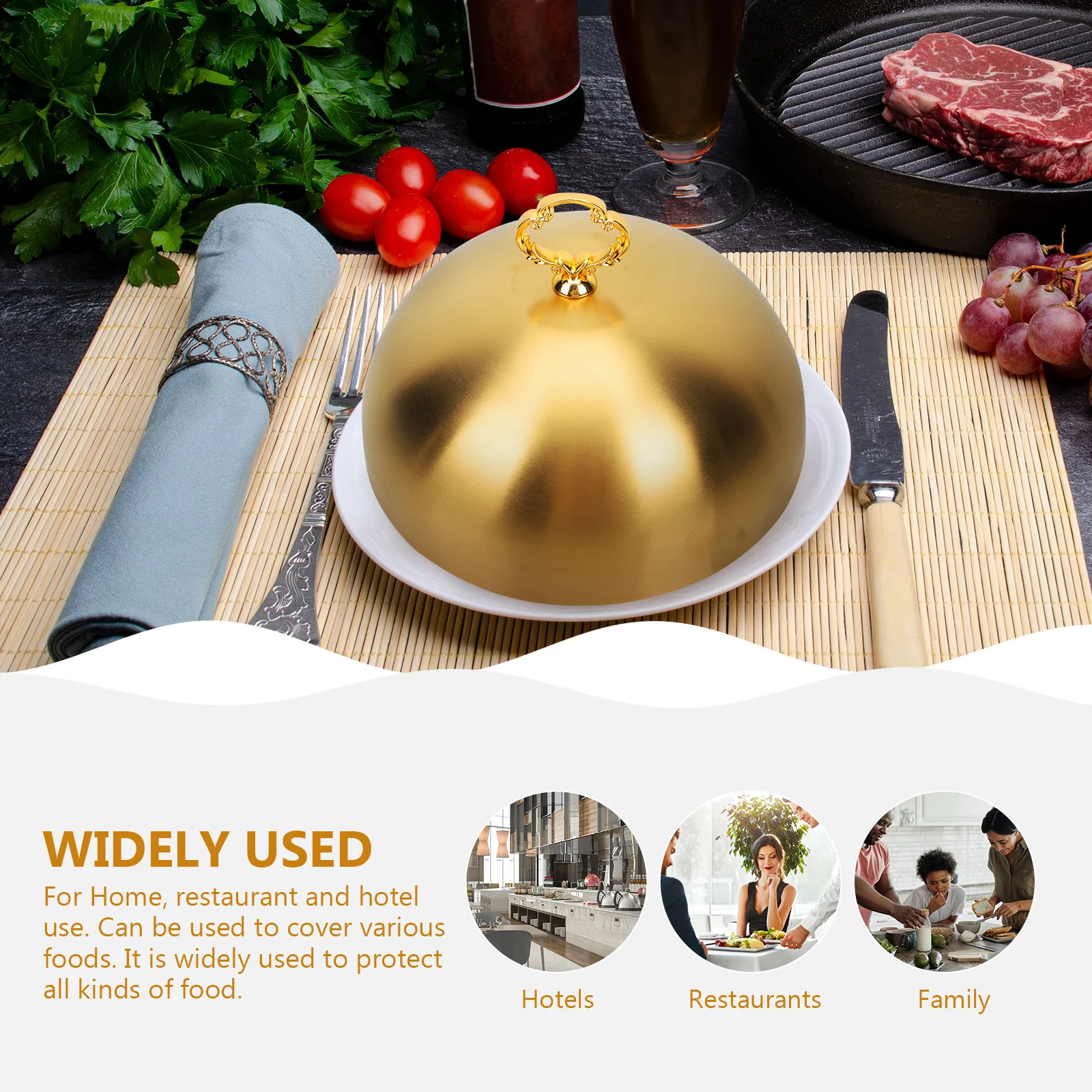Steak Cover Stainless Steel Food Protector Kitchen Lid Oil Proof Sturdy Home Use Smooth Edges Wide Range Usage Practical
Steak Cover Stainless Steel Food Protector Kitchen Lid Oil Proof Sturdy Home Use Smooth Edges Wide Range Usage Practical