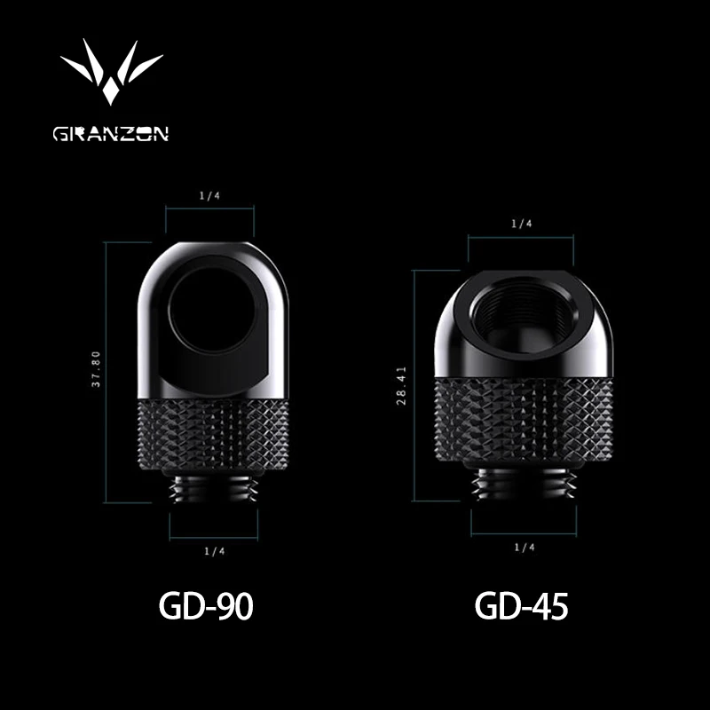 Granzon GD-90/GD-45,G1/4 дюйма, поворотный компрессионный фитинг 90 градусов/45 градусов/адаптеры водяного охлаждения, медный металлический разъем
Granzon GD-90/GD-45,G1/4 дюйма, поворотный компрессионный фитинг 90 градусов/45 градусов/адаптеры водяного охлаждения, медный металлический разъем