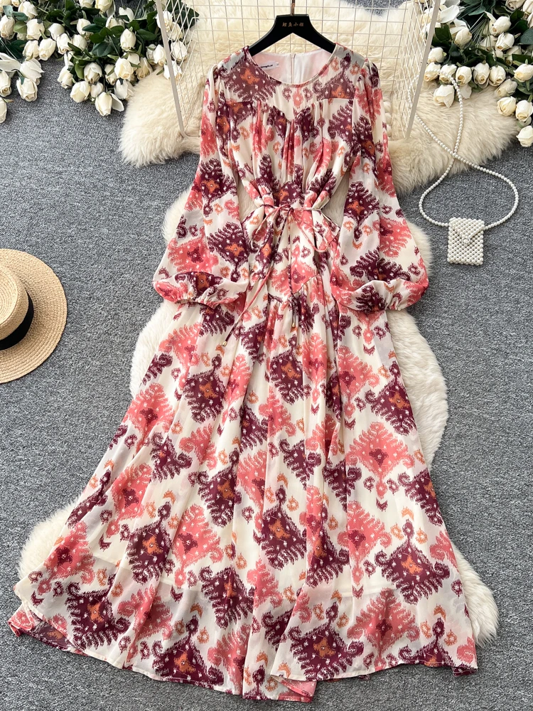 Romantic Print Long Dress Women's Spring Autumn A-Line Pleated Slimming Commute Korean Style Polyester Fiber Long Sleeve
Romantic Print Long Dress Women's Spring Autumn A-Line Pleated Slimming Commute Korean Style Polyester Fiber Long Sleeve