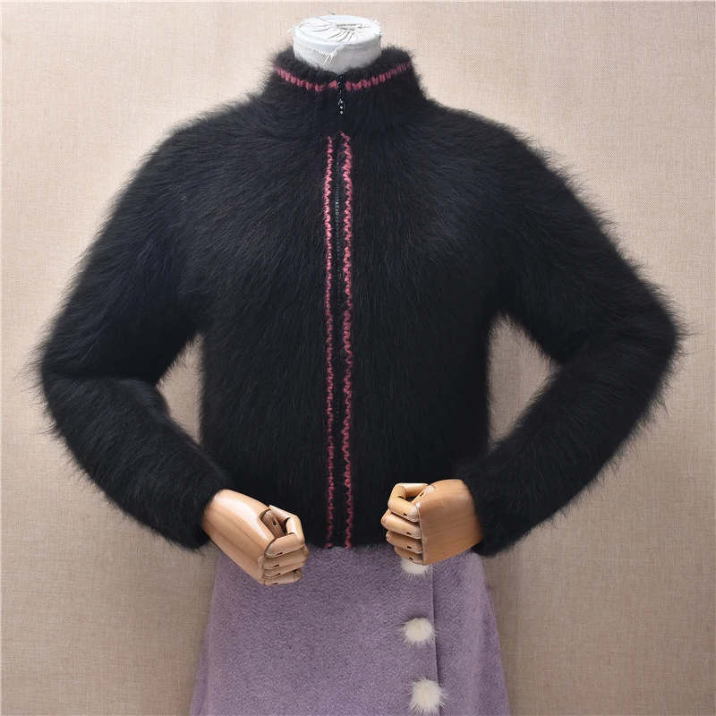 High Quality Women Mujer Autumn Winter Hairy Mink Cashmere Knitted Zipper Turtleneck Short Style Slim Cardigans Sweater Jacket
High Quality Women Mujer Autumn Winter Hairy Mink Cashmere Knitted Zipper Turtleneck Short Style Slim Cardigans Sweater Jacket