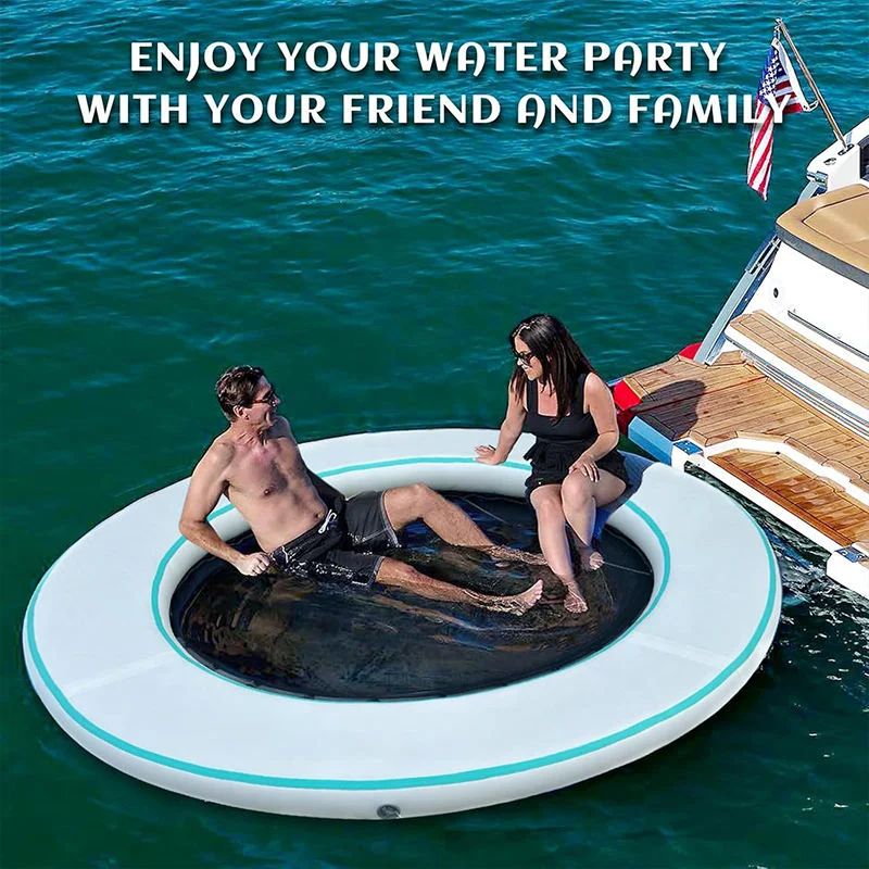 Round PVC Floating Ring Mesh Dock Inflatable Water Hammock 5m Max Capacity