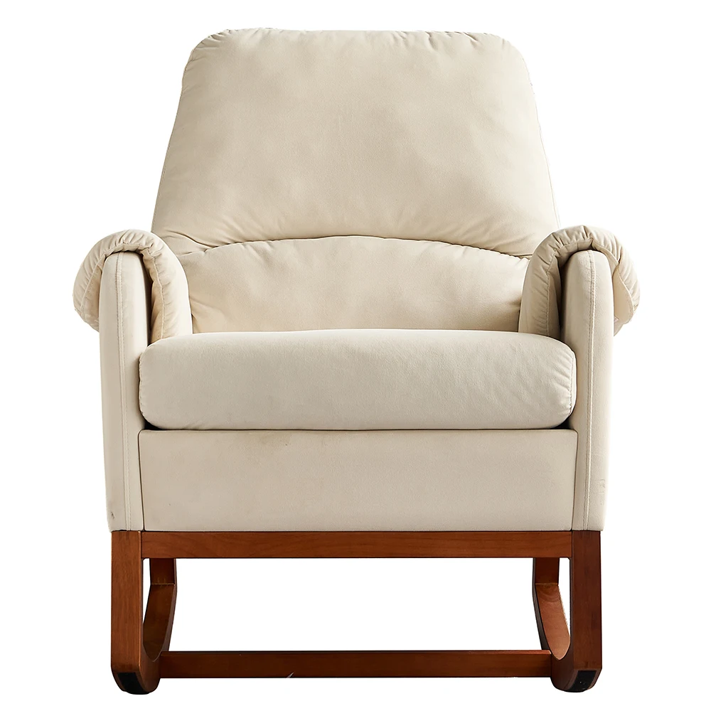Modern Comfortable Velvet Rocking Chair for Living Room & Reading Room Beige Color
Modern Comfortable Velvet Rocking Chair for Living Room & Reading Room Beige Color