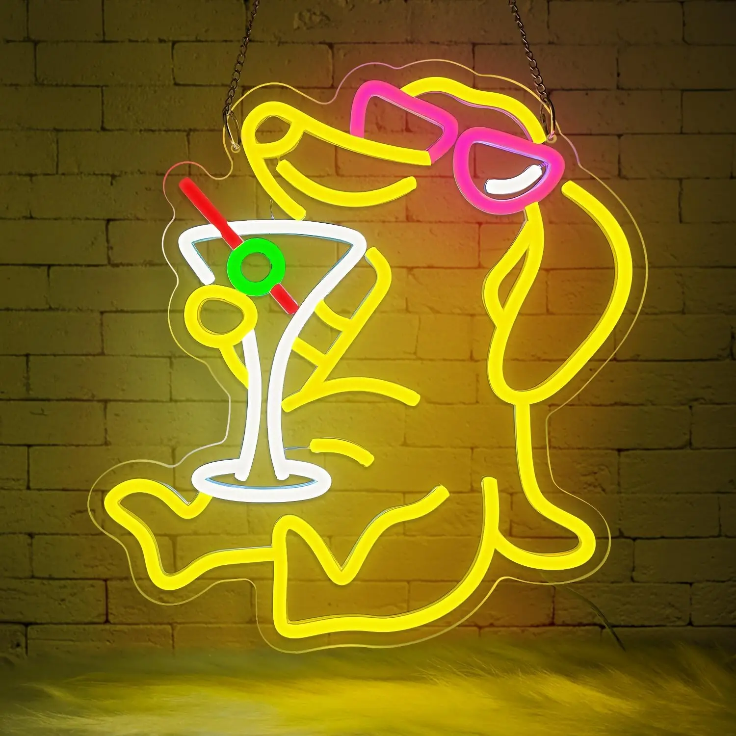 Неоновая вывеска Cool Dog Cocktail, USB-светильник с регулируемой яркостью, светодиодный настенный светильник, желто-розовое свечение, для бара, игровой комнаты, спальни, декора, для любителей животных, забавный подарок
Неоновая вывеска Cool Dog Cocktail, USB-светильник с регулируемой яркостью, светодиодный настенный светильник, желто-розовое свечение, для бара, игровой комнаты, спальни, декора, для любителей животных, забавный подарок