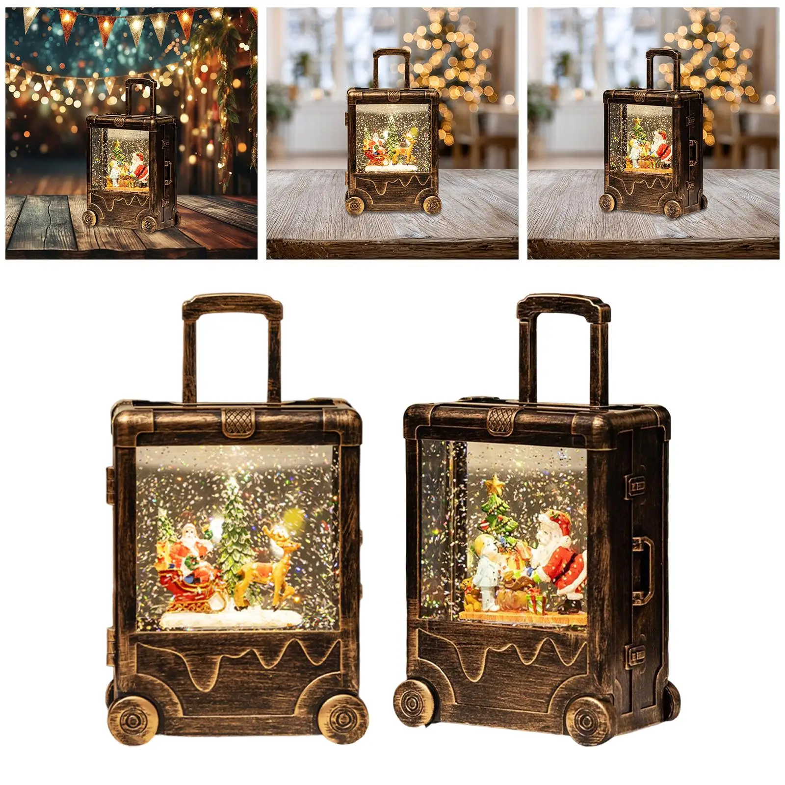 Рождественский снежный шар, блестящее рождественское украшение, освещенное для внутреннего стола
Рождественский снежный шар, блестящее рождественское украшение, освещенное для внутреннего стола