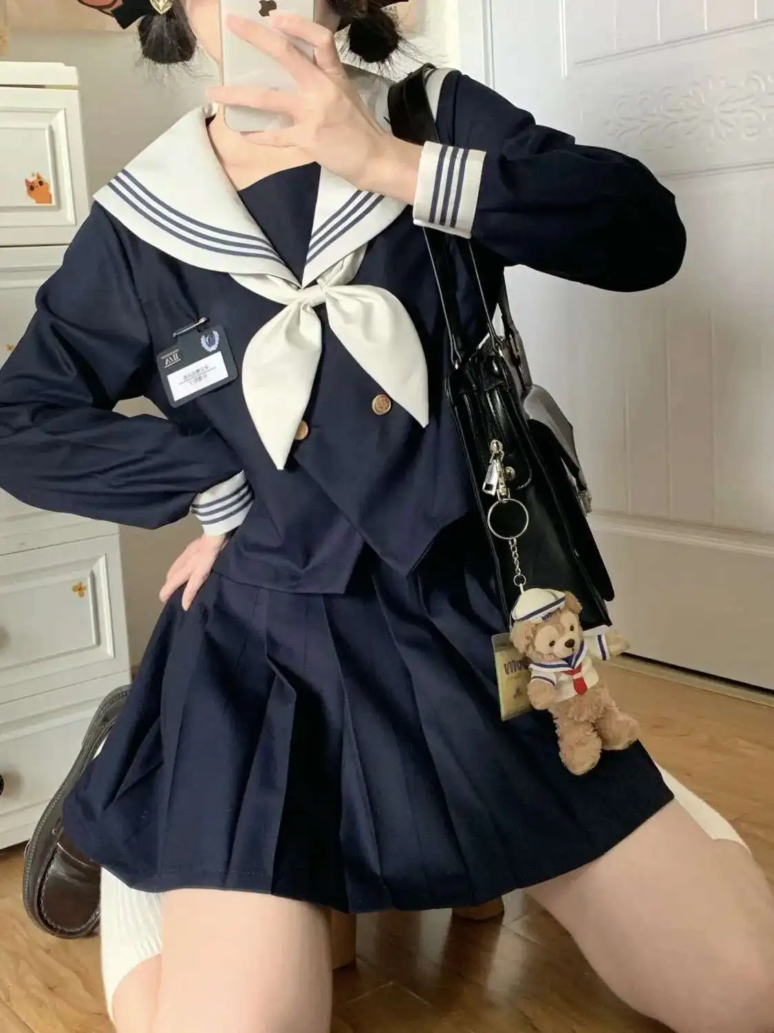 Uniform Japanese Campus Style Long Short Sleeve Sailor Uniform Skirt Sailor Collar Clothes Suit Daily Girls Navy Sweet Kawaii JK
Uniform Japanese Campus Style Long Short Sleeve Sailor Uniform Skirt Sailor Collar Clothes Suit Daily Girls Navy Sweet Kawaii JK