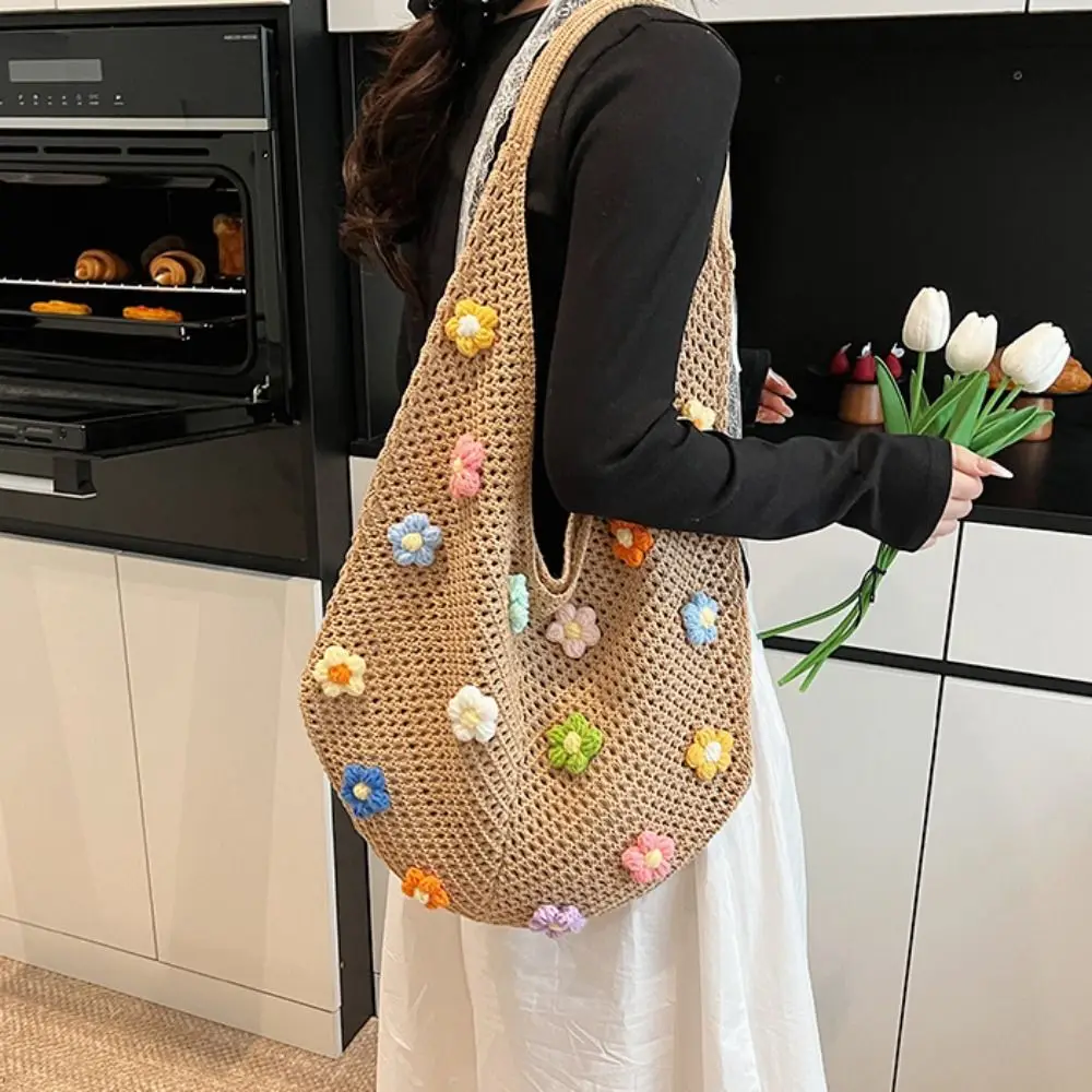 Hollow Out Flower Thread Woven Bag Beach Handbag Bohemian Style Beach Bag Large Capacity Tote Bag Hollow Shoulder Bag Travel
Hollow Out Flower Thread Woven Bag Beach Handbag Bohemian Style Beach Bag Large Capacity Tote Bag Hollow Shoulder Bag Travel