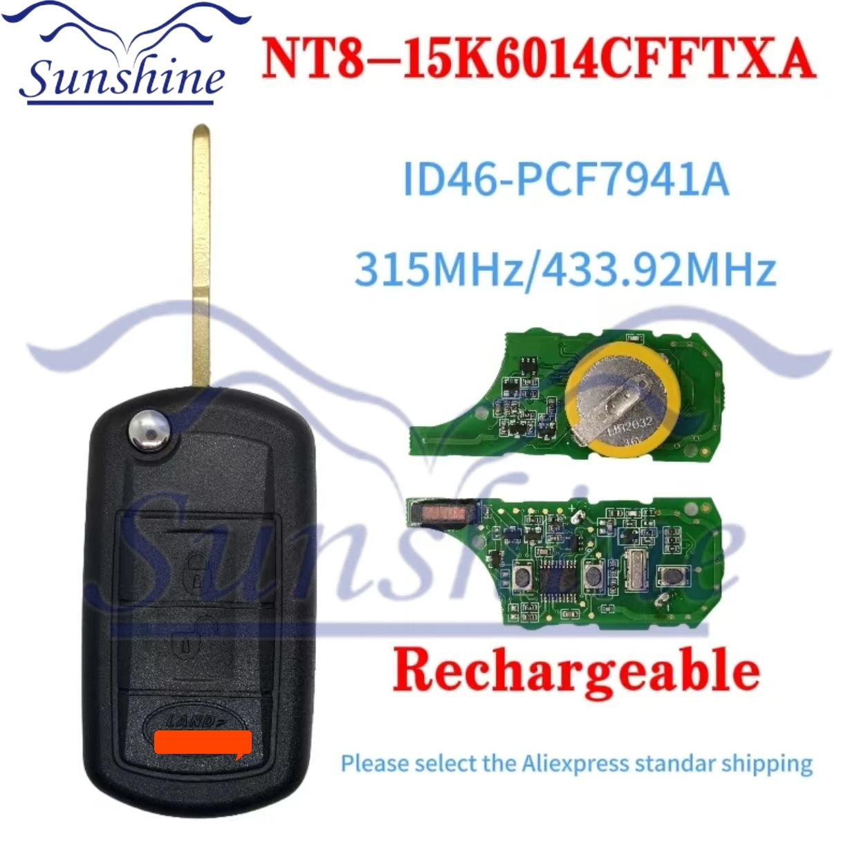 Sunshine car key Rechargeable 315Mhz /433MHz ID46PCF7941chip Remote Control Car Key Fob For Range Rover Sport Land Discovery 3
Sunshine car key Rechargeable 315Mhz /433MHz ID46PCF7941chip Remote Control Car Key Fob For Range Rover Sport Land Discovery 3