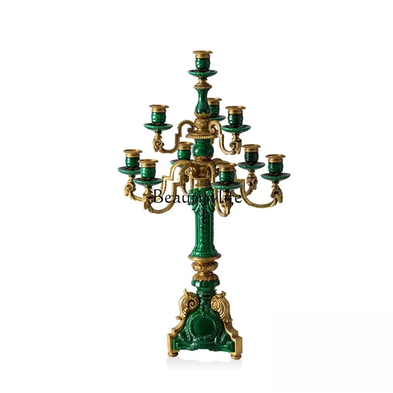 Exquisite emerald art decoration French retro porcelain home desktop candlestick ornament
Exquisite emerald art decoration French retro porcelain home desktop candlestick ornament