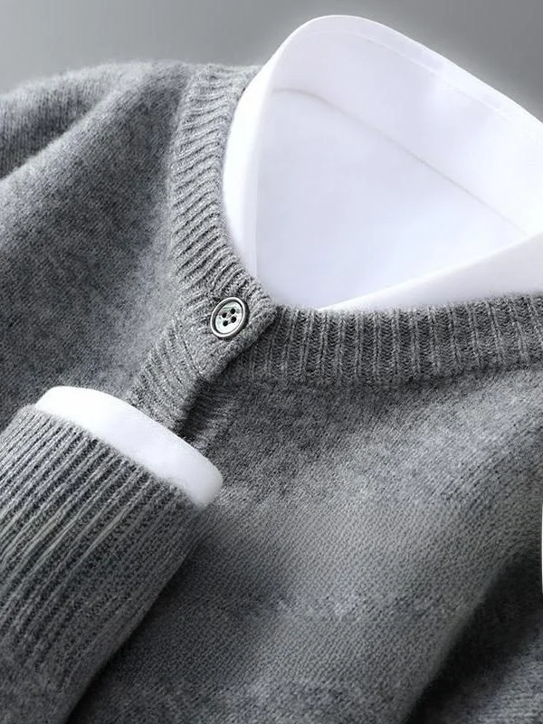 Мужской кардиган из 100% чистой шерсти Thiened, свободный вязаный свитер с круглым вырезом, осенне-зимняя новинка
Мужской кардиган из 100% чистой шерсти Thiened, свободный вязаный свитер с круглым вырезом, осенне-зимняя новинка