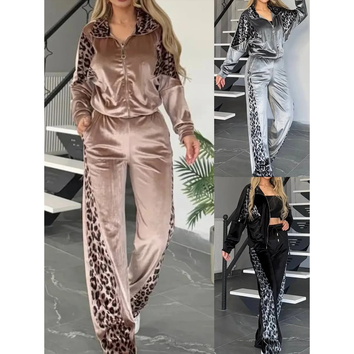 Spring 2026 New Independent Station Cross-Border Leopard Print Color Block Long Sleeve Sportswear Set Unisex Casual Sportswear
Spring 2026 New Independent Station Cross-Border Leopard Print Color Block Long Sleeve Sportswear Set Unisex Casual Sportswear