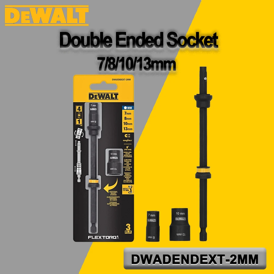 DEWALT 4 в 1 двусторонняя розетка FLEXTORQ 7/8/10/13 мм с удлинителем 6 дюймов 152 мм аксессуары для электроинструментов DWADENDEXT-2MM
DEWALT 4 в 1 двусторонняя розетка FLEXTORQ 7/8/10/13 мм с удлинителем 6 дюймов 152 мм аксессуары для электроинструментов DWADENDEXT-2MM