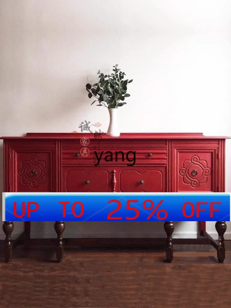 LMM retro red solid wood entry porch cabinet color matching foyer decorative cabinet simple side cabinet
LMM retro red solid wood entry porch cabinet color matching foyer decorative cabinet simple side cabinet