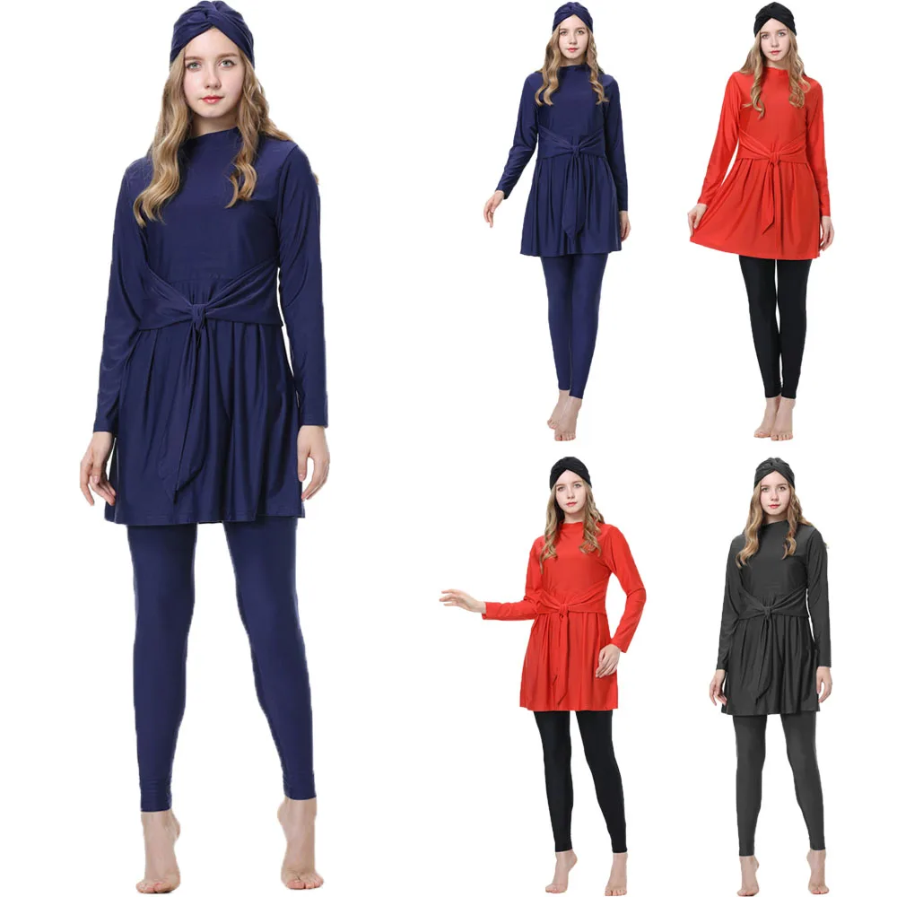 2023 Muslim Swimwear Women Modest Solid Hijab Long Sleeves Sport Swimsuit Islamic 3 Pieces Set Hijab High Neck Burkini Swimsuit
2023 Muslim Swimwear Women Modest Solid Hijab Long Sleeves Sport Swimsuit Islamic 3 Pieces Set Hijab High Neck Burkini Swimsuit