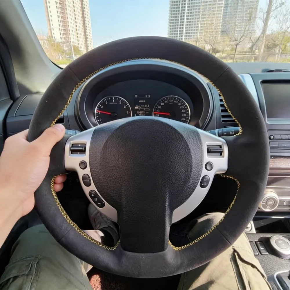 Car Interior Hand Stitched Black Suede Leather J10 X-TRAIL NV200 2008-2012 Steering wheel Cover For Nissan Qashqai
Car Interior Hand Stitched Black Suede Leather J10 X-TRAIL NV200 2008-2012 Steering wheel Cover For Nissan Qashqai