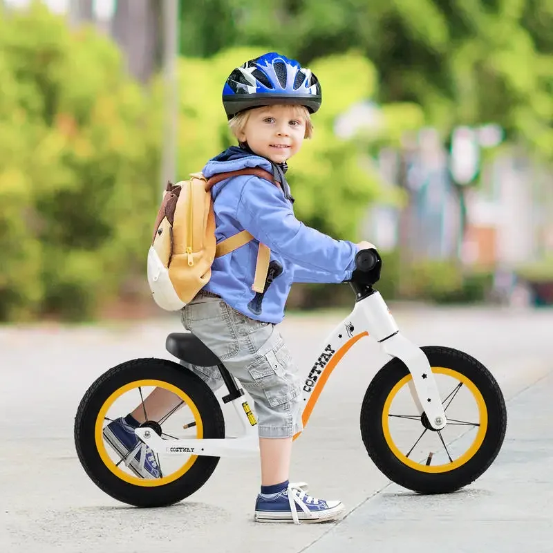 12-Inch Balance Bike with Adjustable Seat and Rotatable Handlebar for Over 36 Months Old-White
12-Inch Balance Bike with Adjustable Seat and Rotatable Handlebar for Over 36 Months Old-White