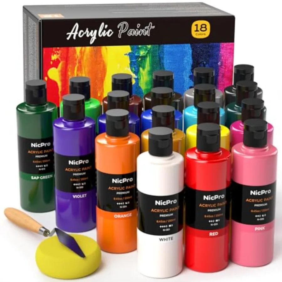 Large Acrylic Paint Set 8.45oz/250 ml Artist Painting Supplies Bulk Non-Toxic For Multi Surface Canvas Wood Fabric Leather Card
Large Acrylic Paint Set 8.45oz/250 ml Artist Painting Supplies Bulk Non-Toxic For Multi Surface Canvas Wood Fabric Leather Card