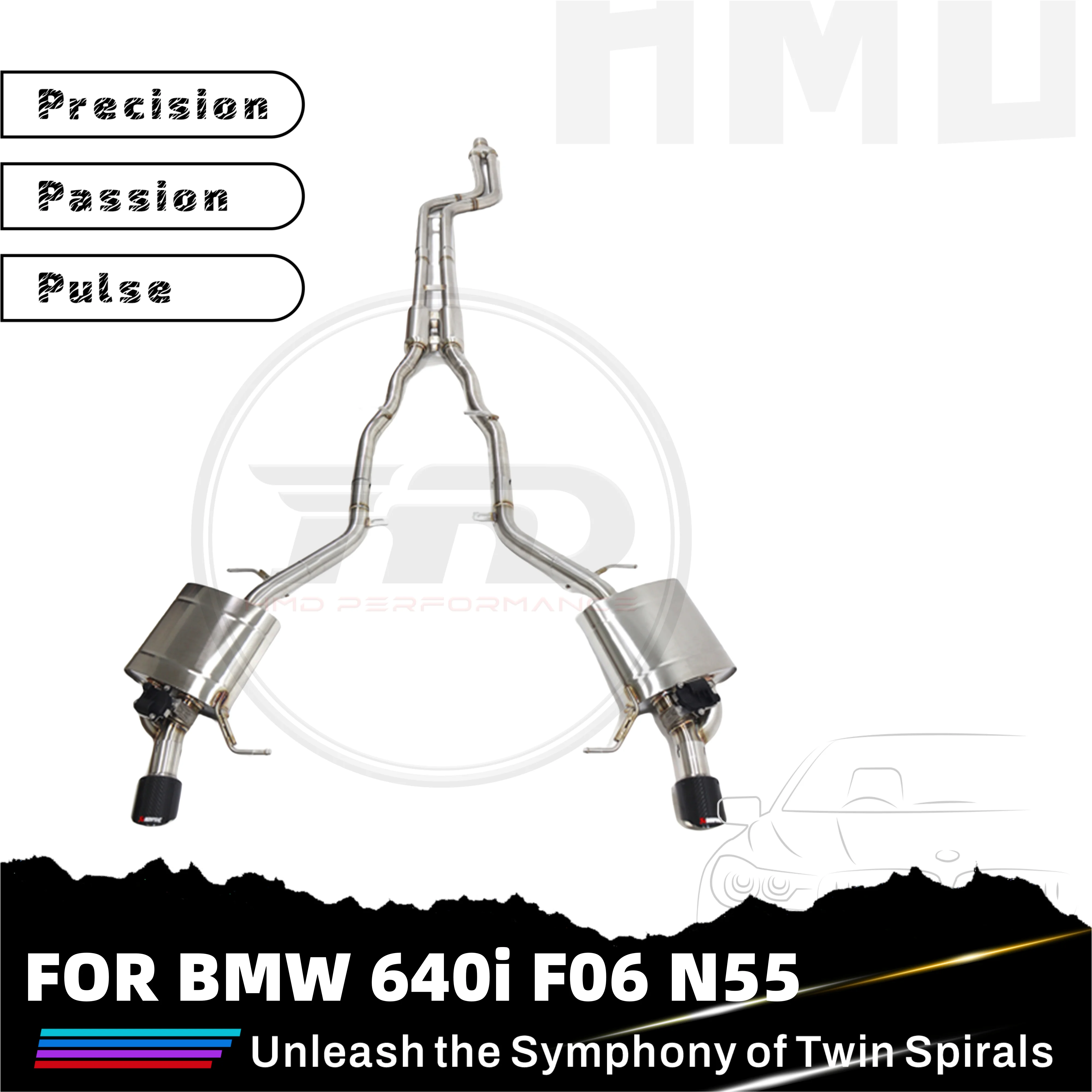 Catback For BMW 640I F06 N55 Stainless Steel Exhaust System Muffler With Valve HMD High Flow Performance
Catback For BMW 640I F06 N55 Stainless Steel Exhaust System Muffler With Valve HMD High Flow Performance