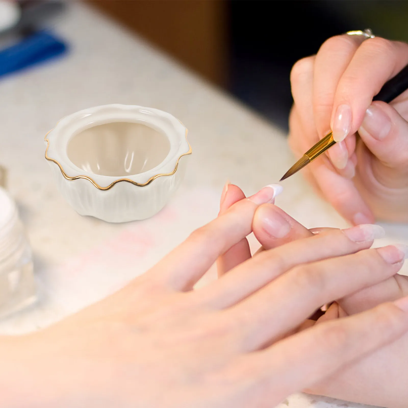 Ceramic Nail Brush Dappen Cup Reusable Manicure Liquid Holder for Acrylic Nail Art DIY Home Salon Use Lid Included
Ceramic Nail Brush Dappen Cup Reusable Manicure Liquid Holder for Acrylic Nail Art DIY Home Salon Use Lid Included