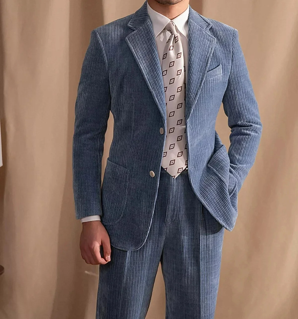 Последний осенне-зимний вельветовый костюм для мужчин, формальный вечерний смокинг, свадьба, день рождения, мужской повседневный комплект из 2 предметов, пиджак и брюки 
Последний осенне-зимний вельветовый костюм для мужчин, формальный вечерний смокинг, свадьба, день рождения, мужской повседневный комплект из 2 предметов, пиджак и брюки