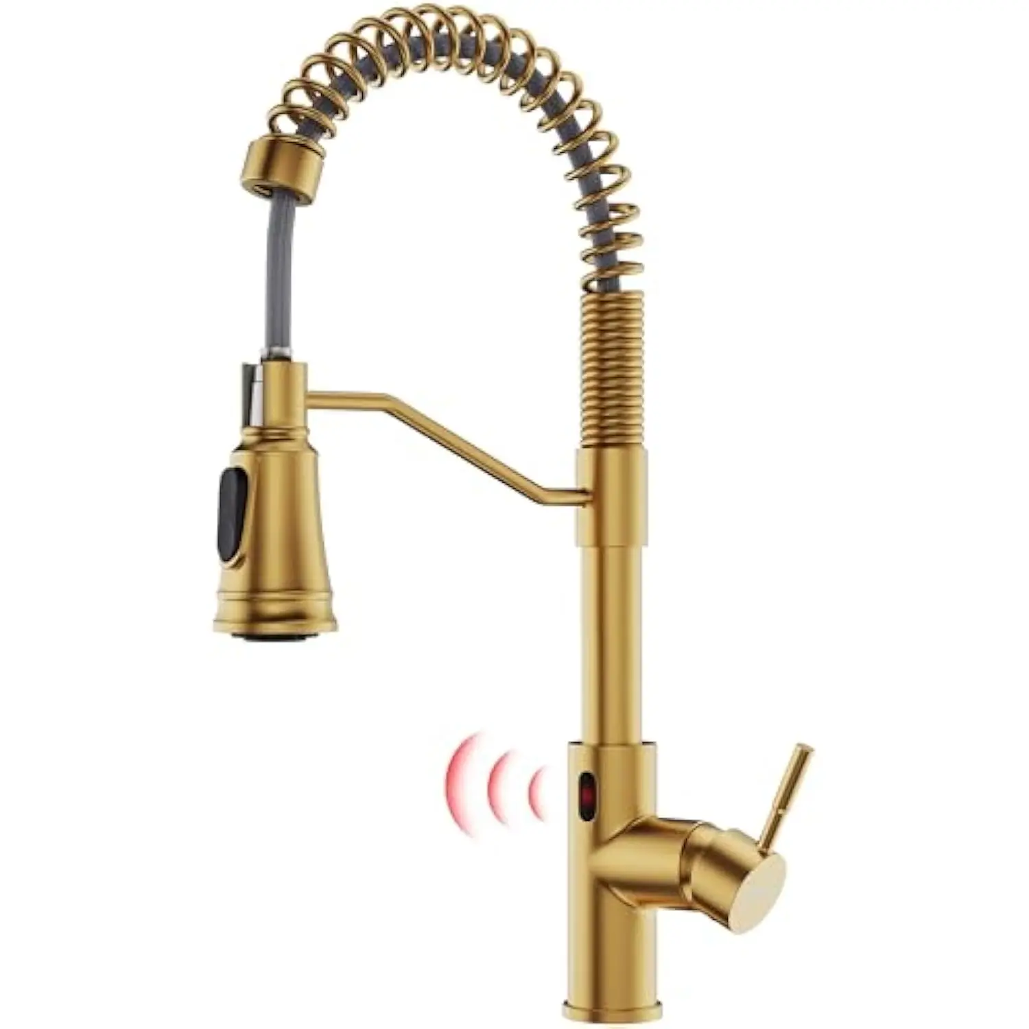 Gold Touchless Kitchen Faucet with Pull down Sprayer, Brushed Brass Motion Sensor Smart Hands-Free Activated Single Hole Sprin
Gold Touchless Kitchen Faucet with Pull down Sprayer, Brushed Brass Motion Sensor Smart Hands-Free Activated Single Hole Sprin