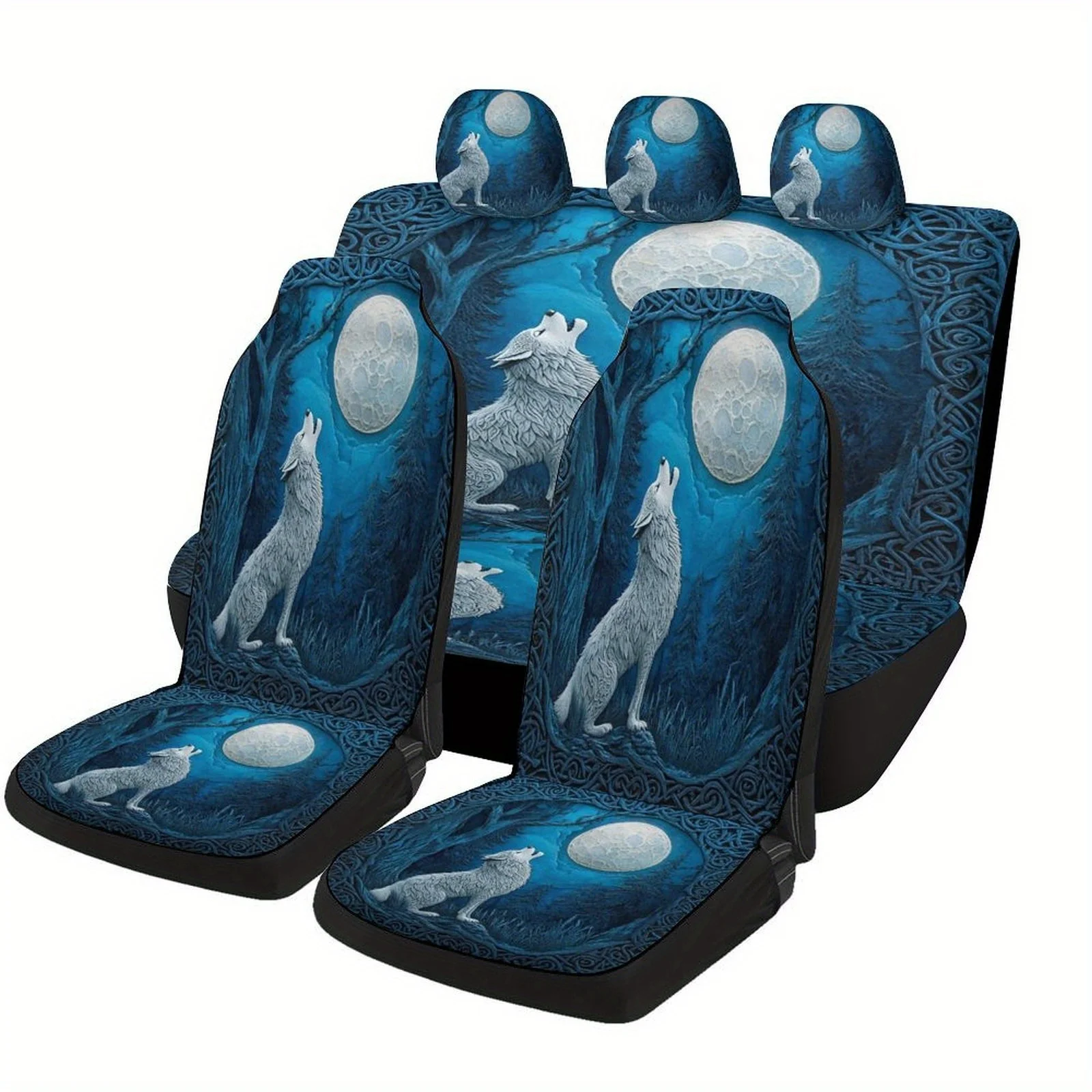 Howling Wolf Themed Car Seat Cover Set For Most Cars, Fashion Novelty Car Seat Protector Covers Full Set, Universal Car Seat Co
Howling Wolf Themed Car Seat Cover Set For Most Cars, Fashion Novelty Car Seat Protector Covers Full Set, Universal Car Seat Co