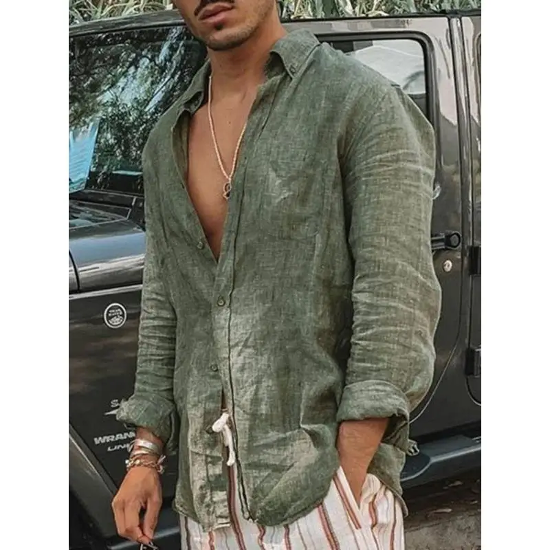 Men's Casual Fashion Solid Color Thin Long-sleeved Shirt Spring Summer New Lapel Cardigan Suitable For Outdoor Beach Activities
Men's Casual Fashion Solid Color Thin Long-sleeved Shirt Spring Summer New Lapel Cardigan Suitable For Outdoor Beach Activities