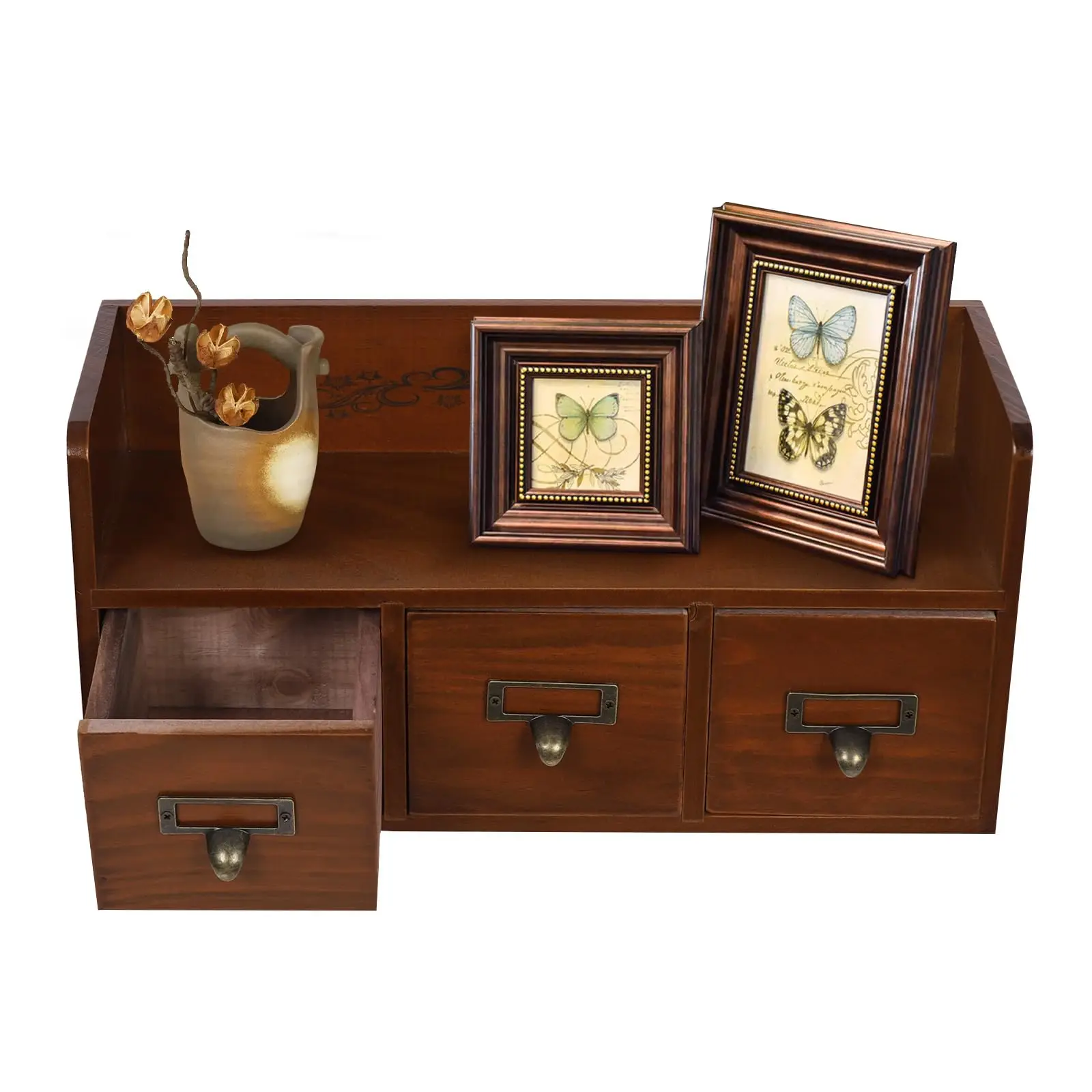 Desk Organizer with 3 Drawers, Wooden Apothecary Cabinet Desktop Storage Shelf File Holder with Label Boxes, Makeup Organizer Fi
Desk Organizer with 3 Drawers, Wooden Apothecary Cabinet Desktop Storage Shelf File Holder with Label Boxes, Makeup Organizer Fi