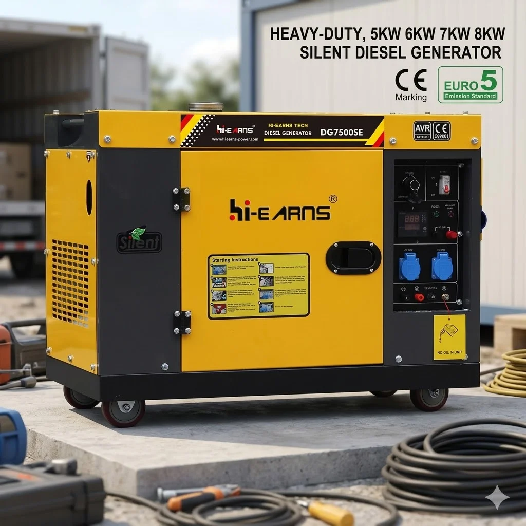 5.5KW 8KW 10KW Silent Air Cooled Diesel Generator With Digital Panel For Home