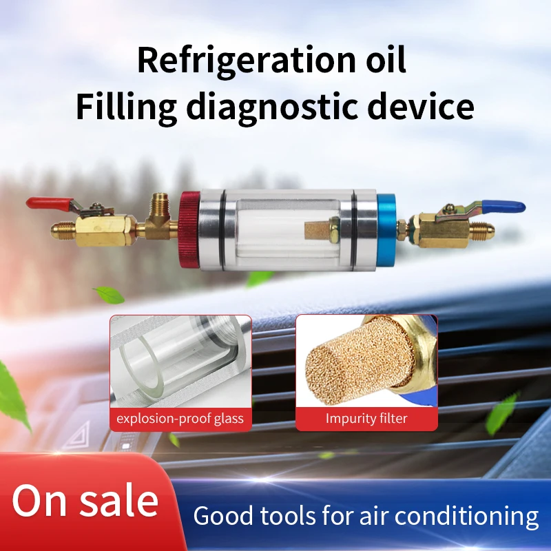 Automotive Air Conditioning Refrigerant Oil Filter Tool, 2 Oz Refrigerant Oil Diagnostic Filler
Automotive Air Conditioning Refrigerant Oil Filter Tool, 2 Oz Refrigerant Oil Diagnostic Filler