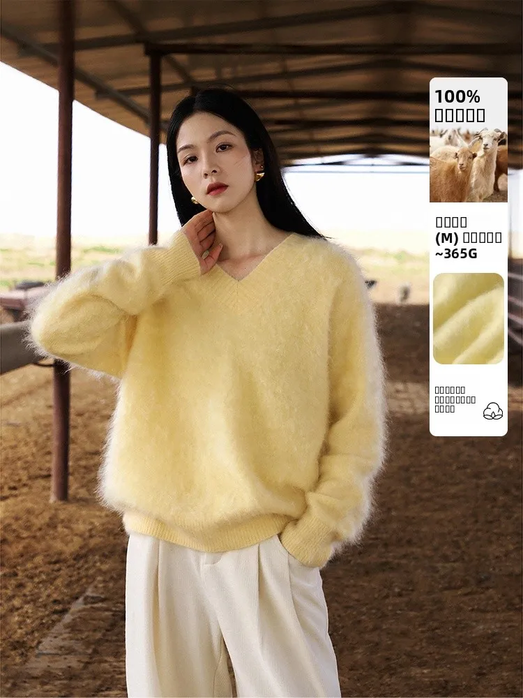 Swan Ne V-Ne Camere Sweater Celebri Line Faux Fur Crt Pulling Fluffy New Sle Long Sve Women's Knittedwear
Swan Ne V-Ne Camere Sweater Celebri Line Faux Fur Crt Pulling Fluffy New Sle Long Sve Women's Knittedwear