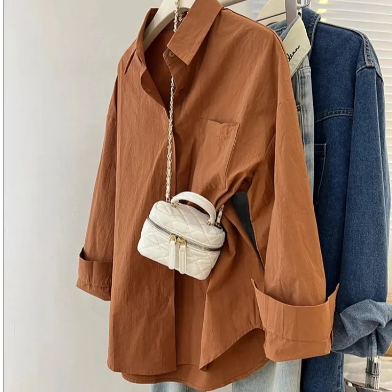 Womens Casual Loose Long Sleeve Shirt Turn Down Collar Mid Length Blouse
Womens Casual Loose Long Sleeve Shirt Turn Down Collar Mid Length Blouse