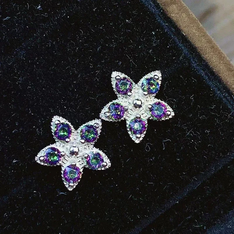 Natural Color Changing Crystal Flowing Earrings True 925 Silver Fashion for Delicate and Attractive Women's Jewelry
Natural Color Changing Crystal Flowing Earrings True 925 Silver Fashion for Delicate and Attractive Women's Jewelry