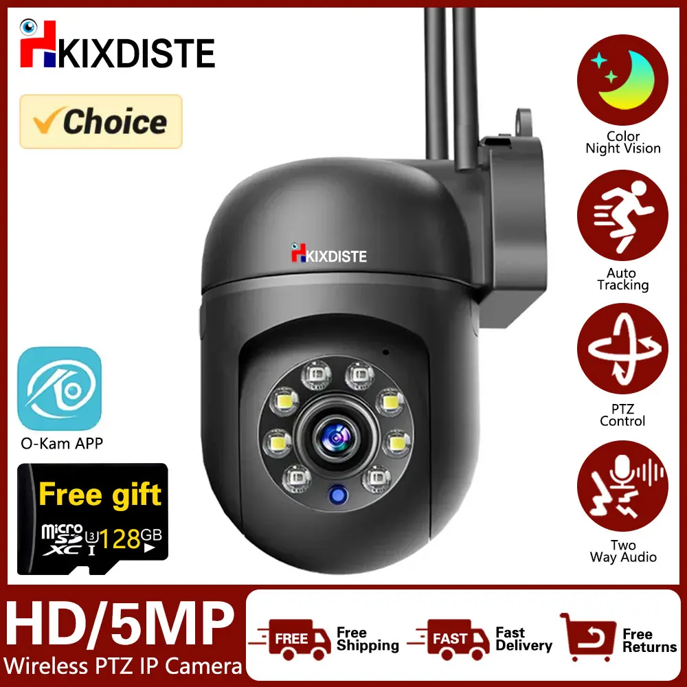O-KAM 5MP Mini WiFi PTZ Camera Outdoor Baby Monitor Wireless CCTV Security Camera Humanoid Automatic Tracking Color Night Vision
O-KAM 5MP Mini WiFi PTZ Camera Outdoor Baby Monitor Wireless CCTV Security Camera Humanoid Automatic Tracking Color Night Vision