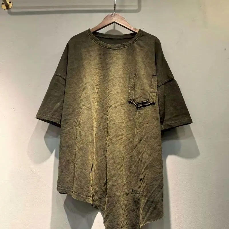 Short Sleeve T-shirts for Women Summer Trend Thin Tops Fashion Irregular Design Tees Washed Stir Fried Color Retro Style Tshirt
Short Sleeve T-shirts for Women Summer Trend Thin Tops Fashion Irregular Design Tees Washed Stir Fried Color Retro Style Tshirt