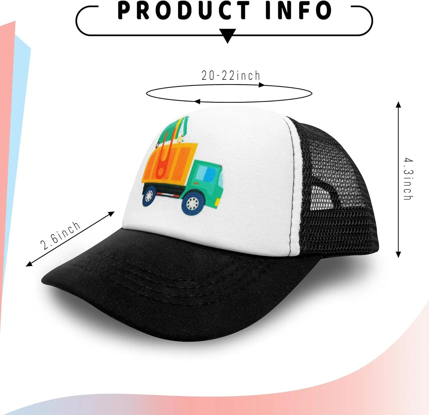 Детская бейсболка с рисунком грузовика, полиэстеровая сетка, шляпа дальнобойщика, регулируемая Snapback для мальчиков и девочек
Детская бейсболка с рисунком грузовика, полиэстеровая сетка, шляпа дальнобойщика, регулируемая Snapback для мальчиков и девочек