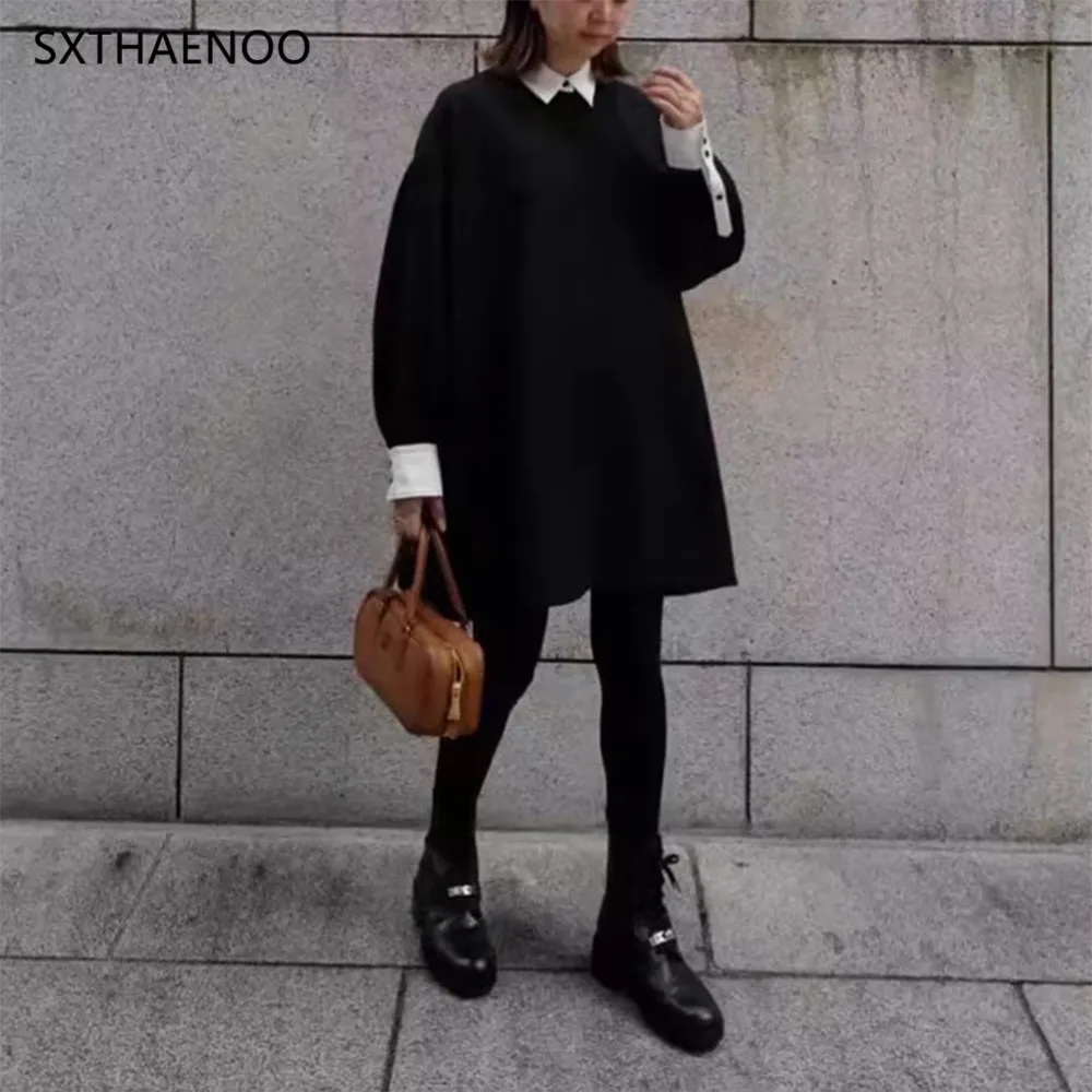 SXTHAENOO Colorblock Loose Casual Coat For Women Lapel Long Sleeve Patchwork Button Temperament Coats Female Fashion Autumn
SXTHAENOO Colorblock Loose Casual Coat For Women Lapel Long Sleeve Patchwork Button Temperament Coats Female Fashion Autumn