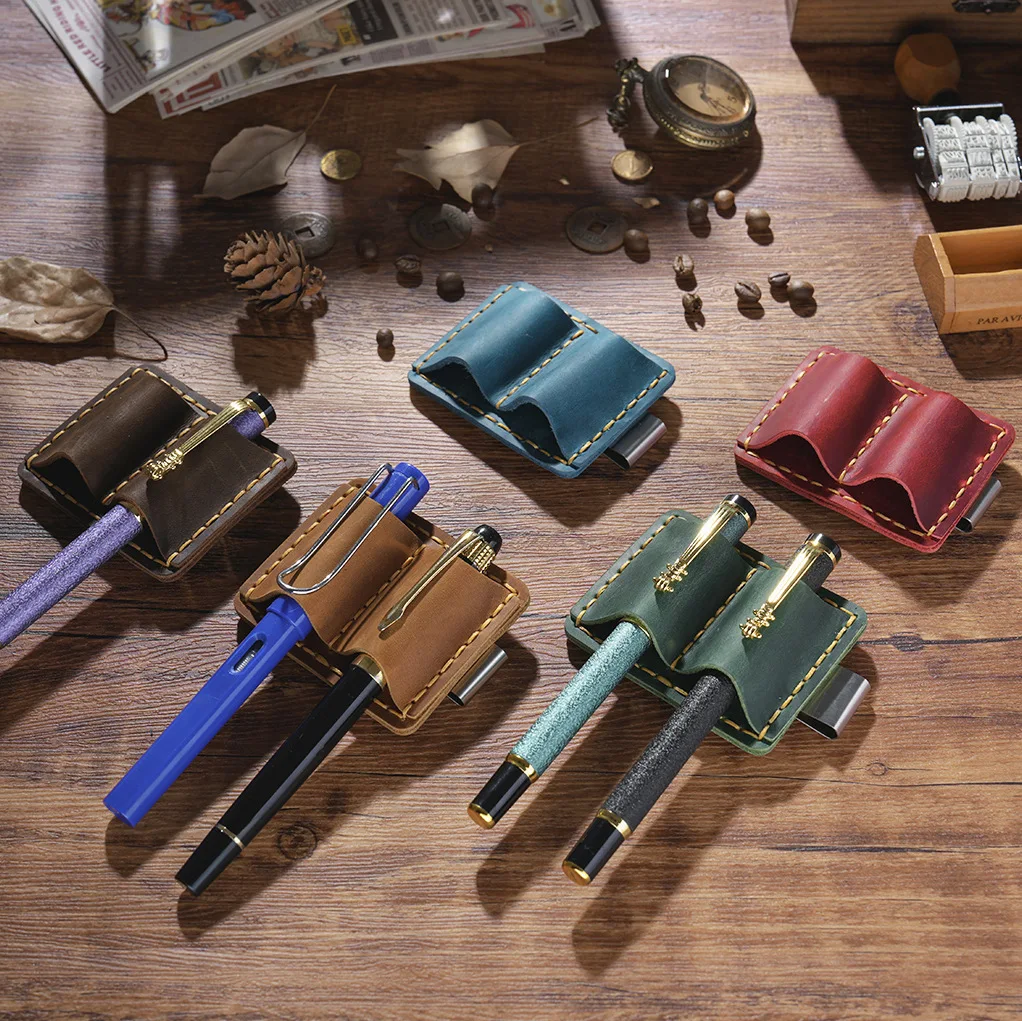 Reusable Handmade Leather Pen Holder Clip Notebook Pen Loop Stylish, notebook pen pencil holder clip and Practical Pen Organizer
Reusable Handmade Leather Pen Holder Clip Notebook Pen Loop Stylish, notebook pen pencil holder clip and Practical Pen Organizer
