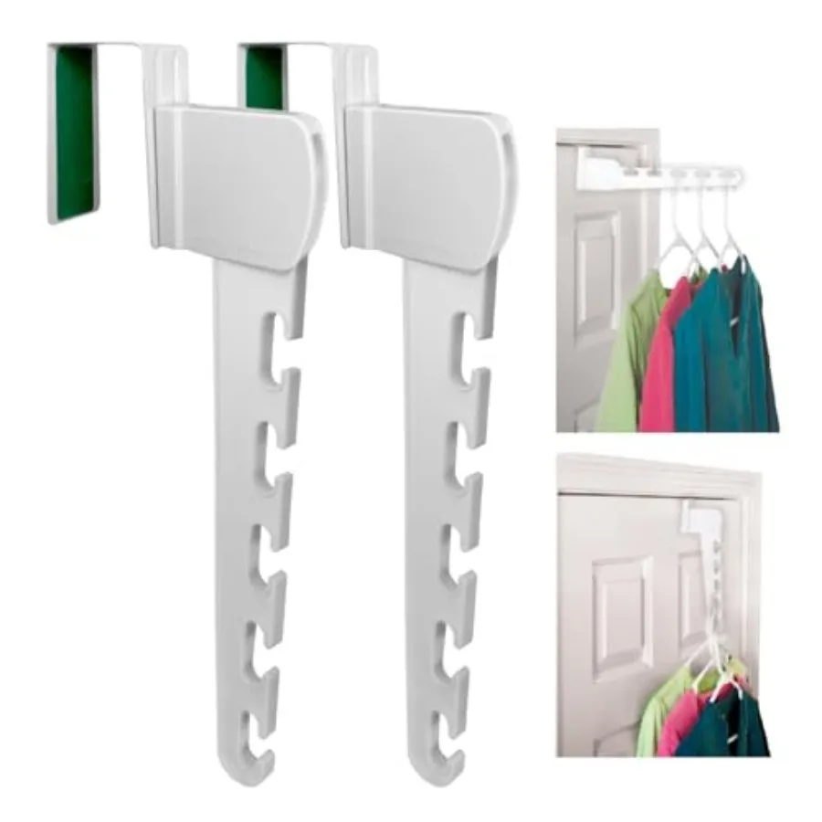 Over The Door Organizer for Clothes Hangers, Space-Saving Cascading Hanger Hooks, White
Over The Door Organizer for Clothes Hangers, Space-Saving Cascading Hanger Hooks, White