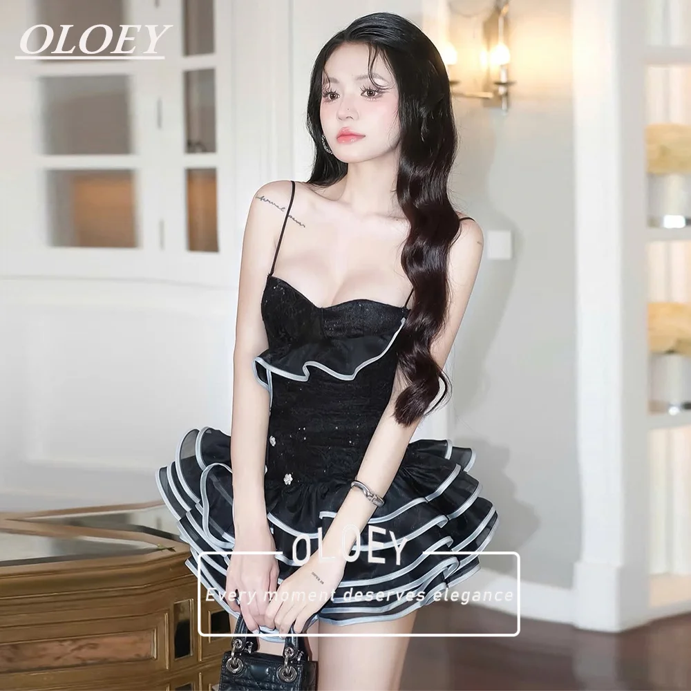 OLOEY Sexy Black Puffy Short Cocktail Prom Dresses Ruffles Organza Mini Summer Beach Gowns Customized Party Gown
OLOEY Sexy Black Puffy Short Cocktail Prom Dresses Ruffles Organza Mini Summer Beach Gowns Customized Party Gown